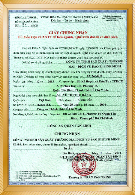 Công Ty TNHH Sản Xuất Thương Mại Dịch Vụ Bao Bì Bimico